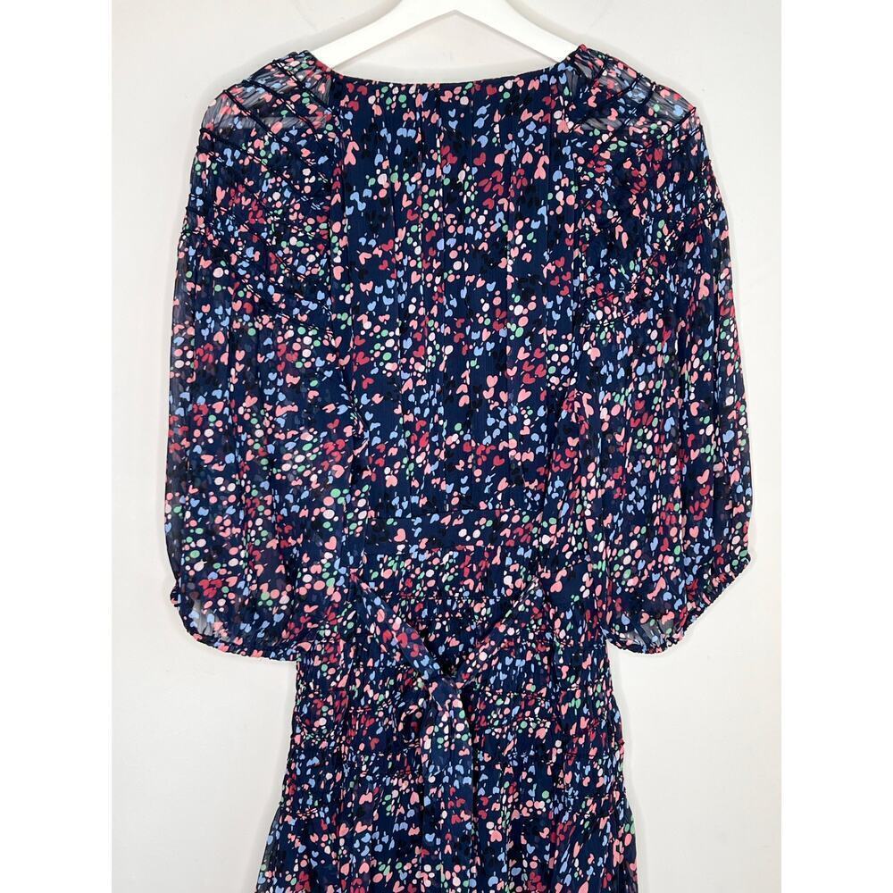 Ted Baker Casadee Puff Sleeve Smock Panel Wrap Mini Dress Navy Women's Size 6 - Picture 13 of 14